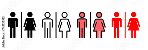 Toilet icon vector illustration. Girls and boys restrooms sign and symbol. bathroom sign. wc, lavatory
