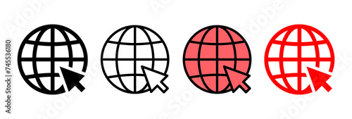 Web icon vector illustration. go to web sign and symbol. web click icon. Global search icon