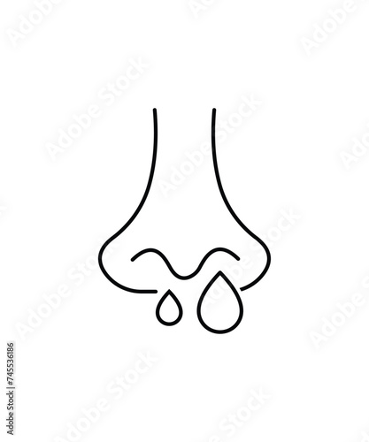 nose with water drop icon, vector best line icon.