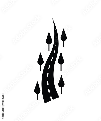 road with tree icon, vector best flat icon.
