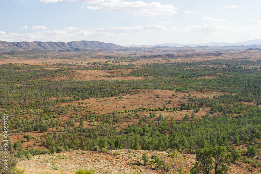 Rugged outback scenery surrounding the Wilpena Pound region of the Flinders Ranges