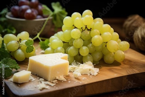 Parmesan cheese grapes. Hard piece dairy. Generate Ai