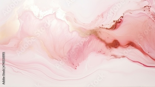 Elegant pink and gold abstract marble painting, luxury wedding card, women's day background, mother's day backdrop concept