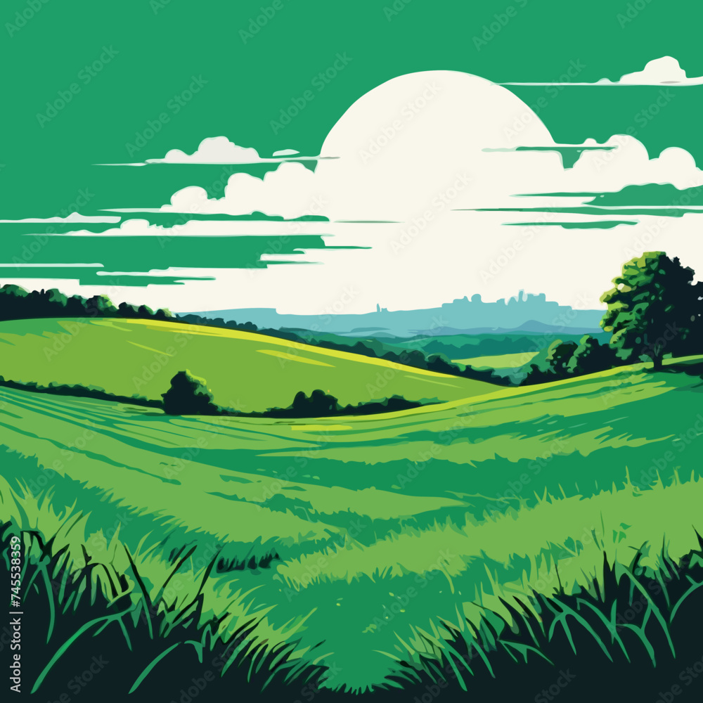 landscape with green field
landscape with green field