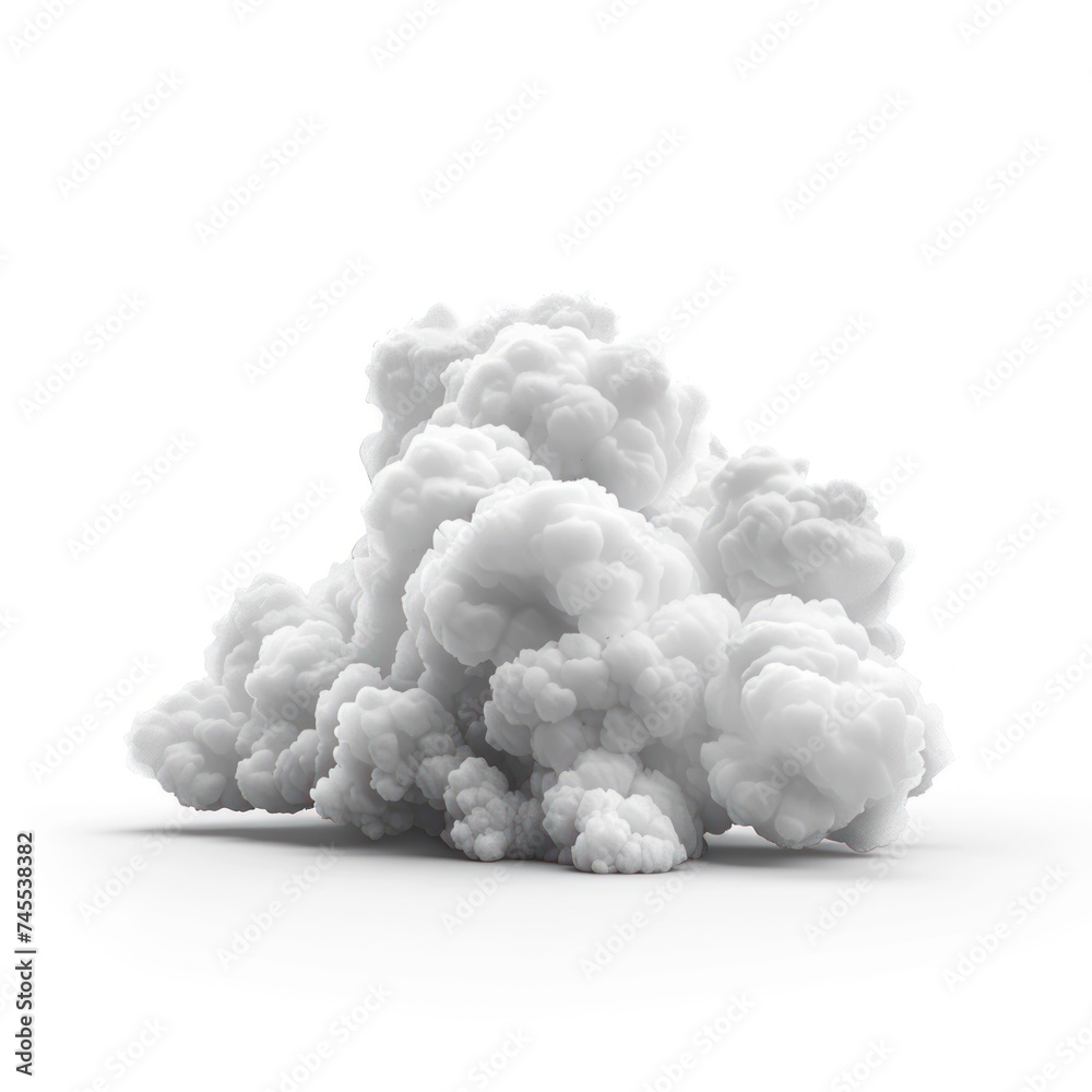 cute white cloud isolate on white backgrounds 3d style