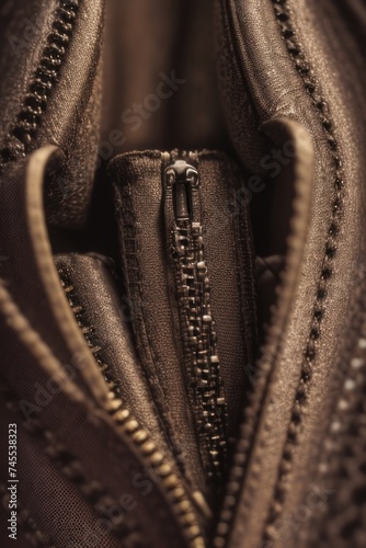 close up of a broken bag zipper