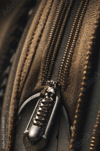 close up of a broken bag zipper