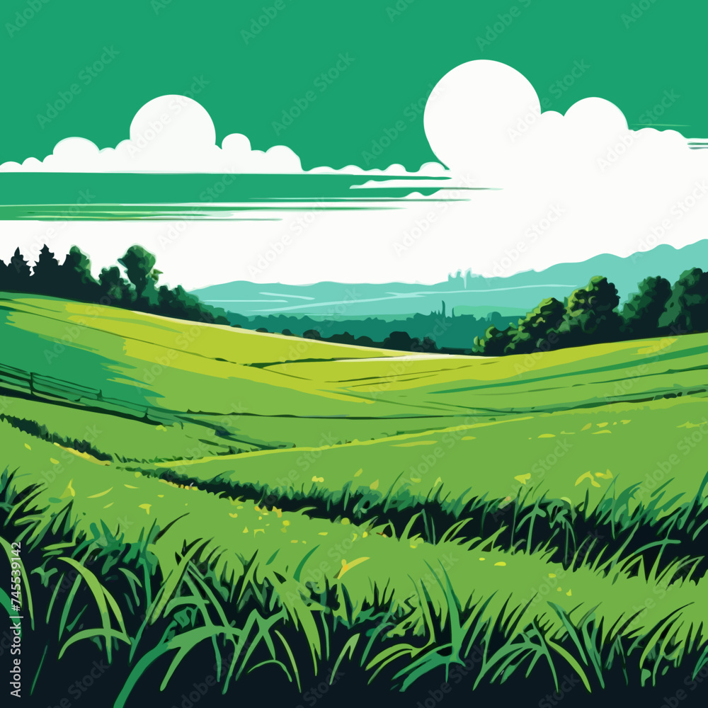 landscape with green field
landscape with green field