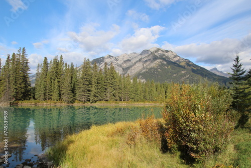 River And Mountains, Banff National Park, Alberta