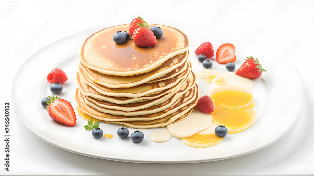 Morning Indulgence: A Plate of Pancakes with a Fruitful Twist