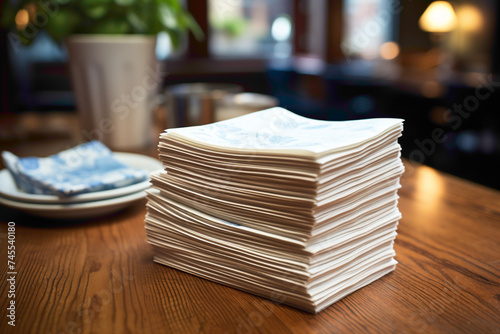 A bundle of disposable cleaning wipes ready for use on a household table