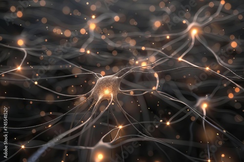 Ai neural network visualization Depicting complex connections and data flows Representing the future of machine learning © Jelena