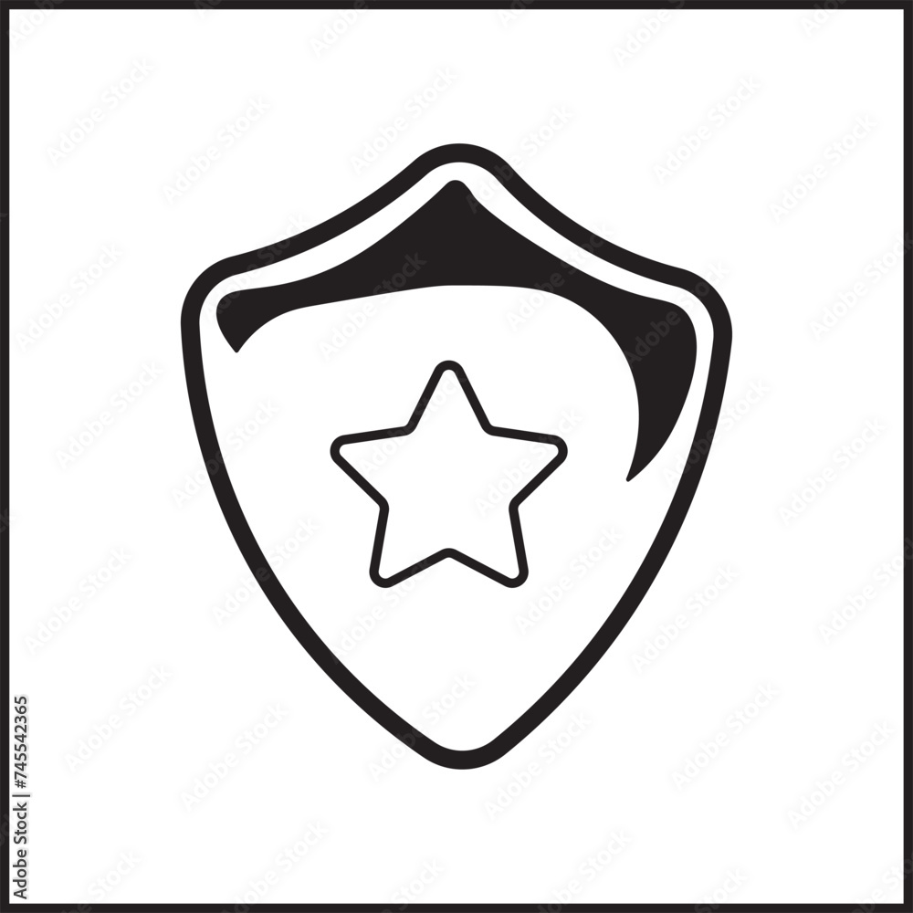 vector design illustration of the silhouette of a shield and star in black and white. suitable for logos, icons, posters, advertisements, banners, companies, t-shirt designs, stickers, websites. vector design illustration of the silhouette of a shield and star in black and white. suitable for logos, icons, posters, advertisements, banners, companies, t-shirt designs, stickers, websites.