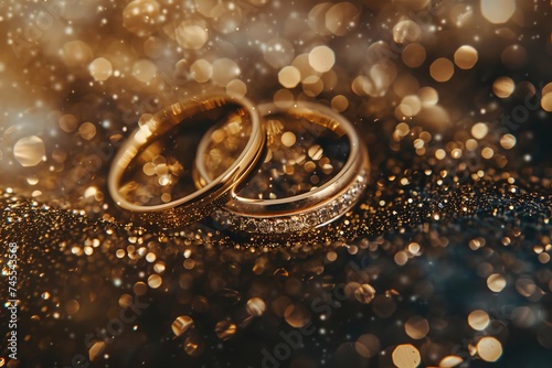 Golden wedding rings Symbol of love and commitment