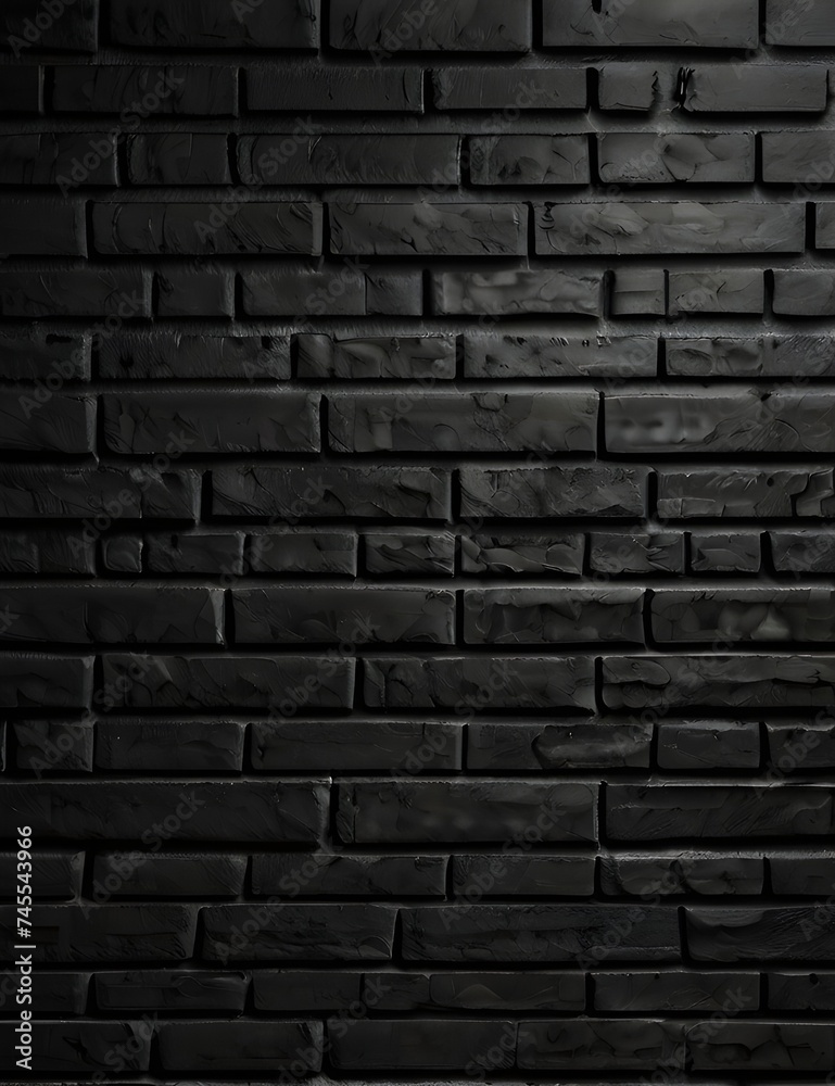 High Resolution Black Seamless Brick Wall , Banner Image For Website, Background Pattern Seamless, Desktop Wallpaper Generative AI