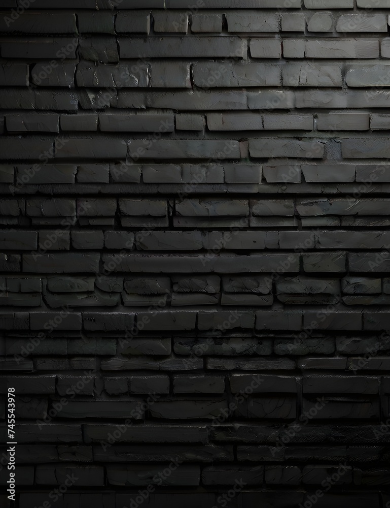 High Resolution Black Seamless Brick Wall , Banner Image For Website, Background Pattern Seamless, Desktop Wallpaper Generative AI