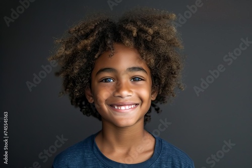 Portrait of a mixed-race boy with a joyful smile Representing diversity Happiness And the innocence of childhood in a studio setting