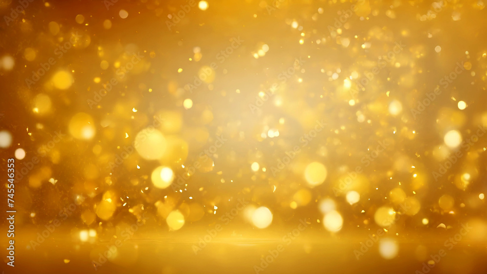 Yellow glow particle abstract bokeh background. generative ai Yellow glow particle abstract bokeh background. generative ai