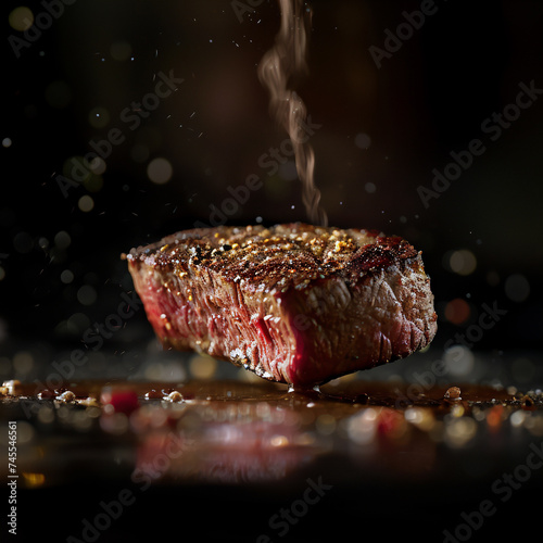 steak cooked on the grill