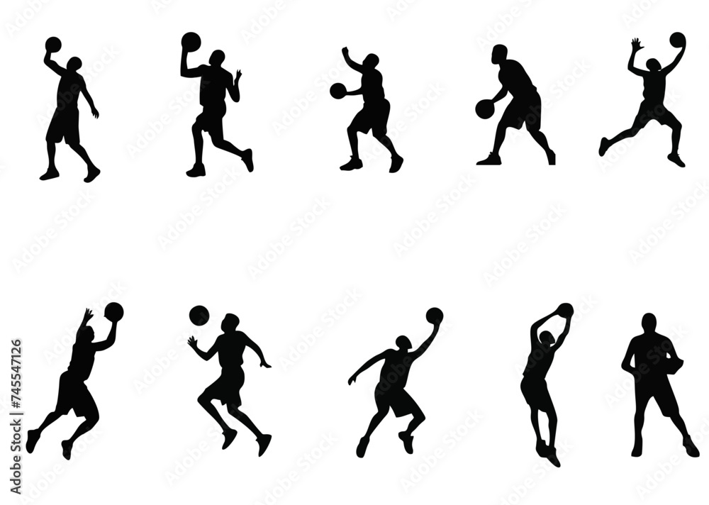 Set of collection basketball silhoutte