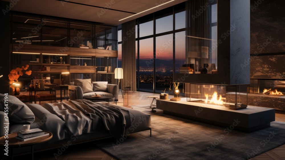 Generative AI Deluxe family suite with separate bedrooms and a cozy lounge area. Generative AI Deluxe family suite with separate bedrooms and a cozy lounge area.