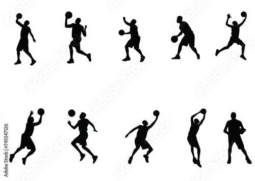 Set of collection basketball silhoutte