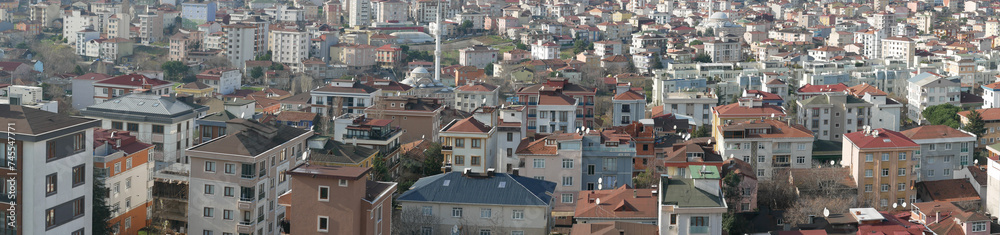panorama of Istanbul residential buildings 