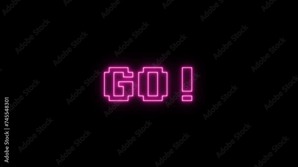 A sequence of messages forming on screen: Player one (two), get ready, go! Vaporwave retro hues adding charm to the gaming experience, a nod to the 1980s.