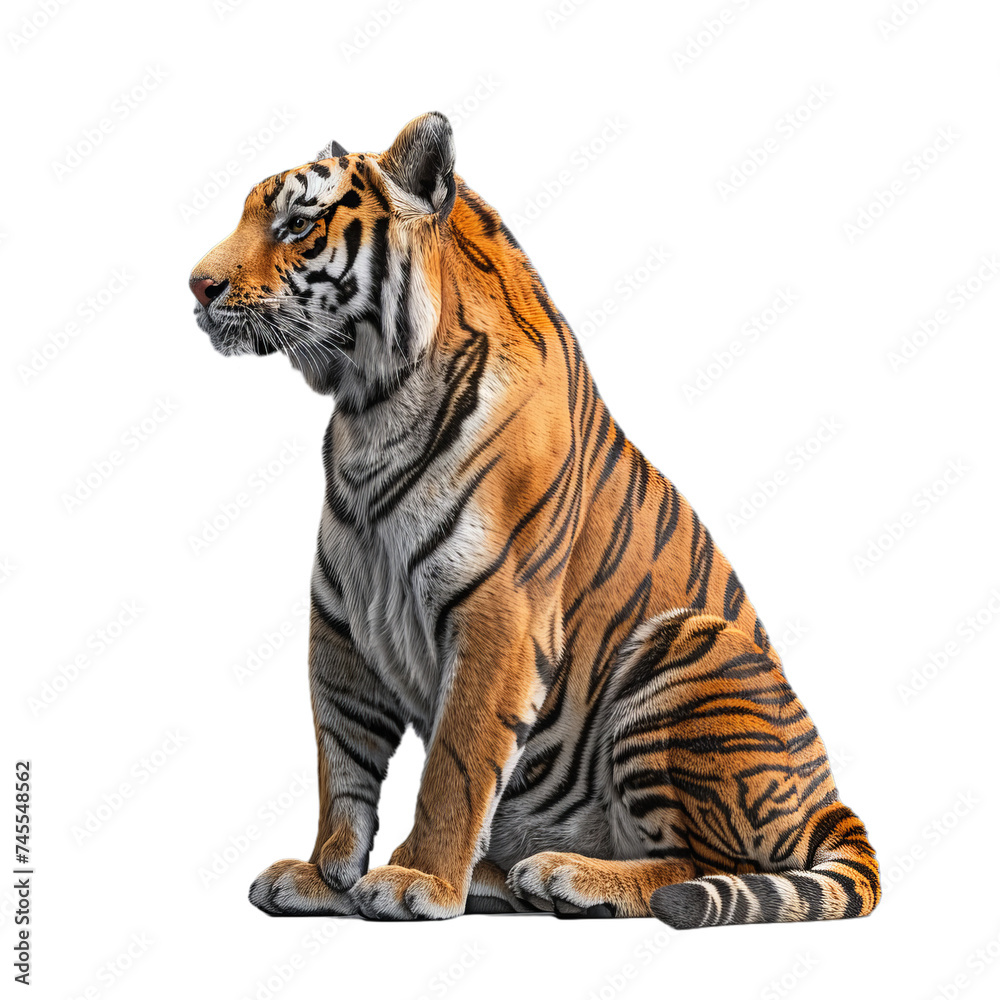 Fototapeta premium bengal tiger isolated on transparent background, png
