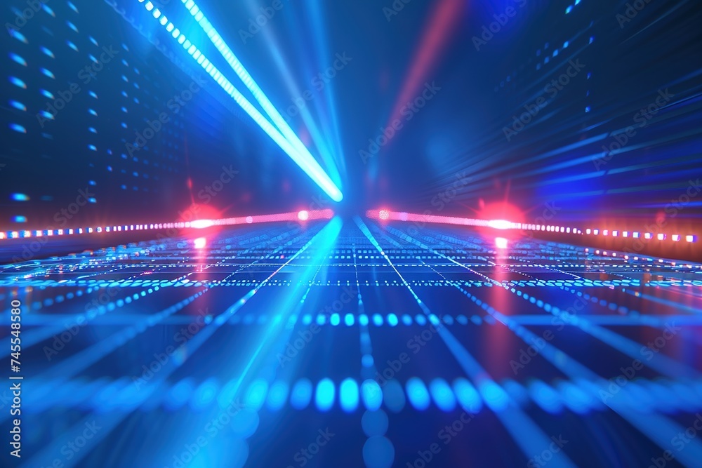 perspective grid line up or speed Blue in abstract movement straight line lighting effect digital art illustration with Futuristic Background perspective grid line up or speed Blue in abstract movement straight line lighting effect digital art illustration with Futuristic Background