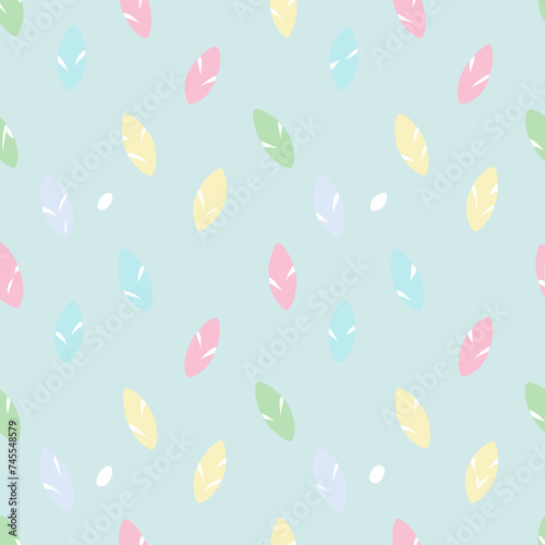 Floral Tulip Seamless Pattern with Eggs and Flowers