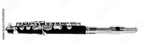 Flute piccolo woodwind instrument isolated on white background photo