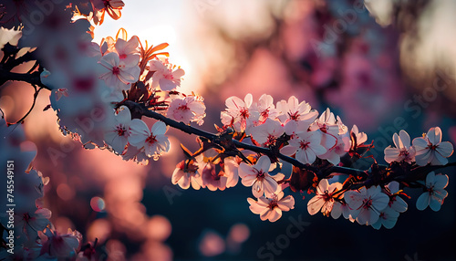 Cherry blossoms tree spring. Ai generated. #745549151