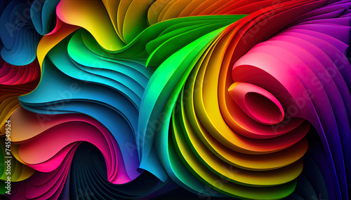 Wallpaper with rainbow gradient colors. Ai generated.