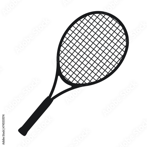 Tennis racket vector illustration, clipart style tennis racket symbol