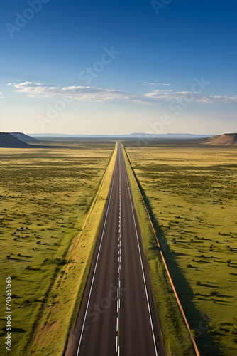 Uninterrupted Journey: The Serene and Scenic View of the Desolate HH Highway Stretching into the Horizon