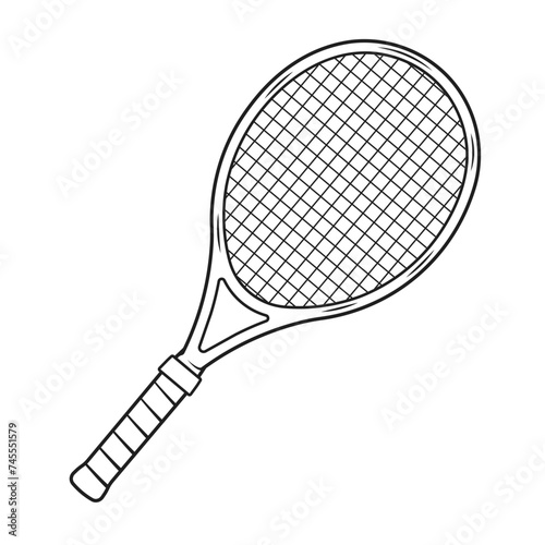 Tennis racket outline vector illustration © xphar