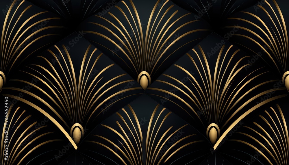 Luxury golden wallpaper. Art Deco Pattern,