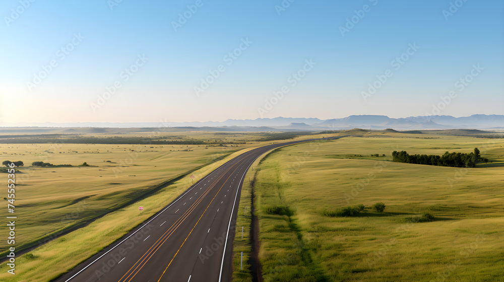 Uninterrupted Journey: The Serene and Scenic View of the Desolate HH Highway Stretching into the Horizon