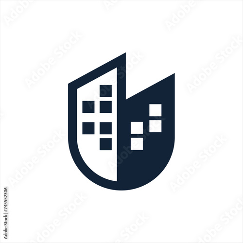 Letter U Real Estate Logo. Construction Architecture Building Logo Design Template Element