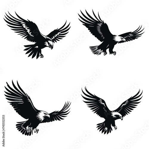 Eagle  Eagle Flying Silhouette . simple minimalist isolated in white background vector illustration