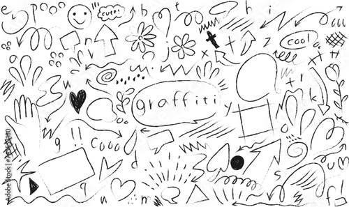 手書きのベクターアートのセットのイラスト