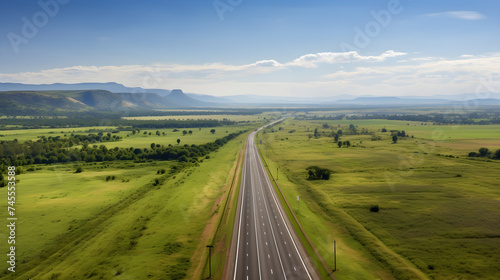 Uninterrupted Journey: The Serene and Scenic View of the Desolate HH Highway Stretching into the Horizon