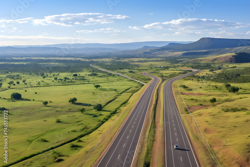 Uninterrupted Journey: The Serene and Scenic View of the Desolate HH Highway Stretching into the Horizon