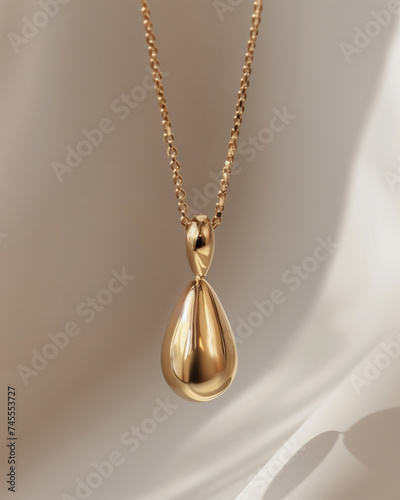 A little tears gold toned pendant necklace photo