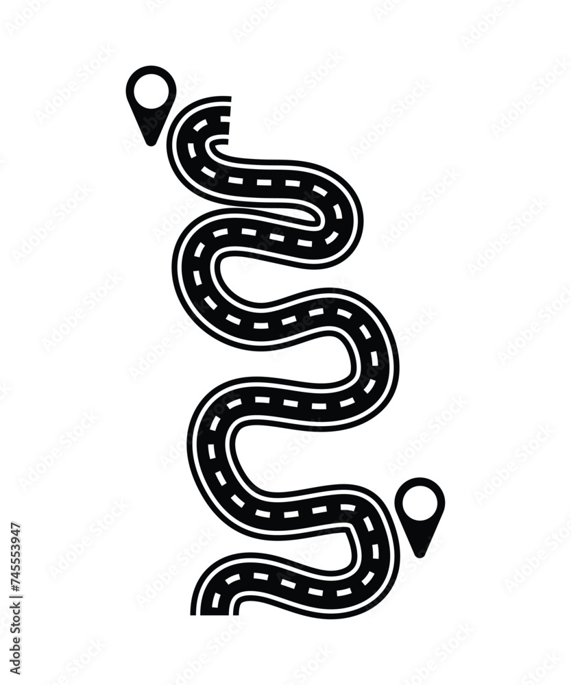 Naklejka premium road with location icon, vector best flat icon.