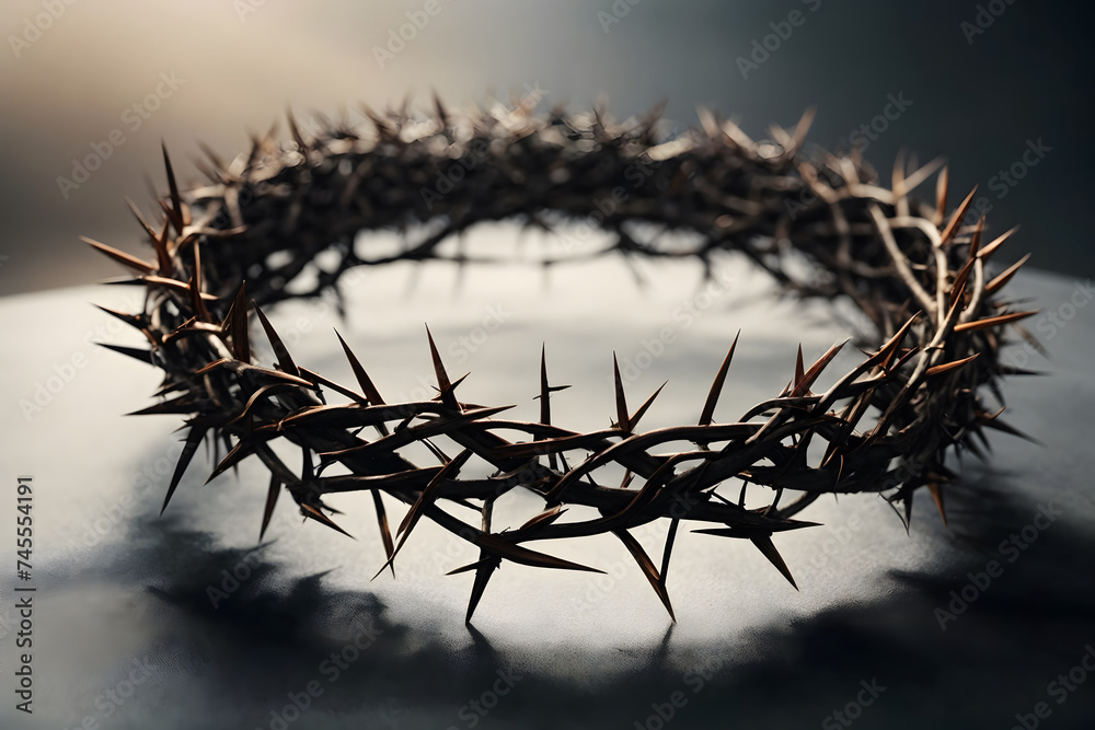 A crown of thorns with an isolated background