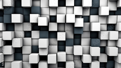 Black white abstract square pattern background