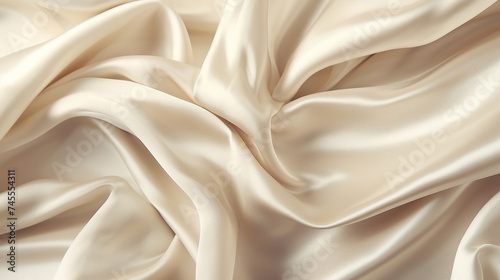 Beige cream silk satin.