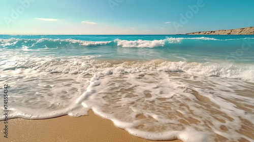 Beautiful sandy beach and sea wave